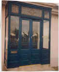 Double doors with two sidelights and fanlight